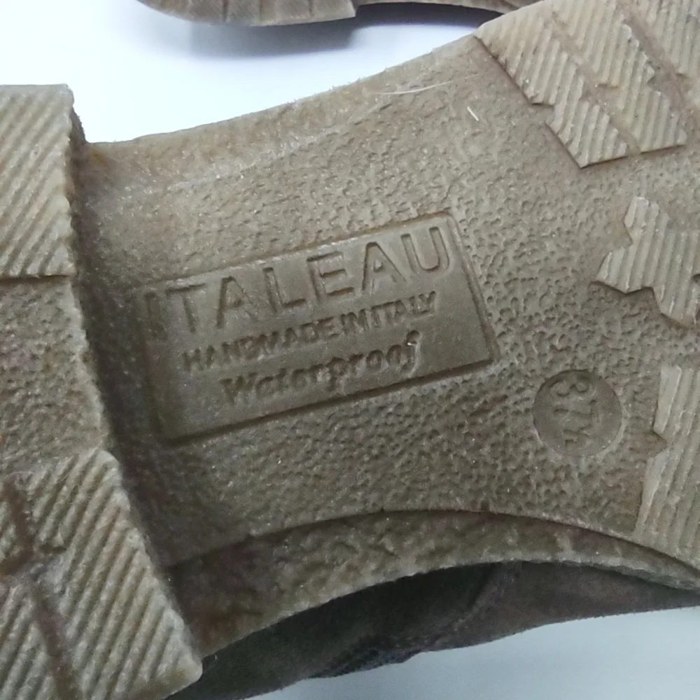 NEW Italeau Foliana 37.5 brown suede ankle boots booties NWOB